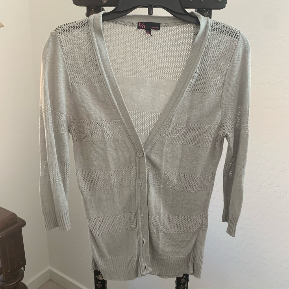 T/O Sweaters Gray Cardigan L
